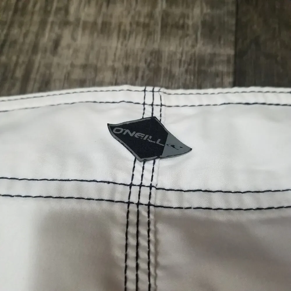O'Neill Swim Shorts Mens 34 Fishing Board Shorts Logo Blue/Orange‎